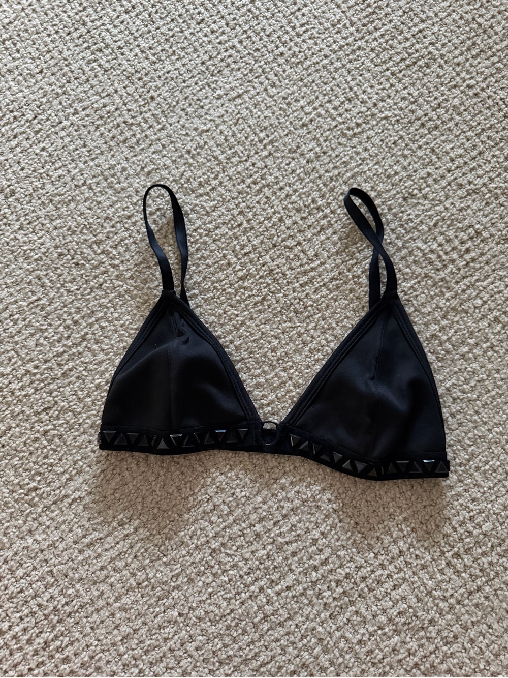 Black Triangle Bralette with Geometric Trim
